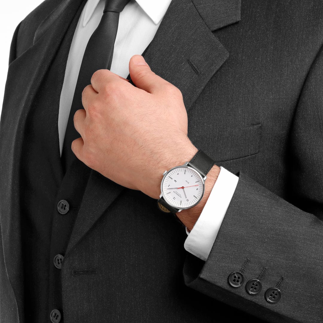 Mondaine Doppio Solar Powered 41 mm Black Vegan Apple Leather Strap - Image 11