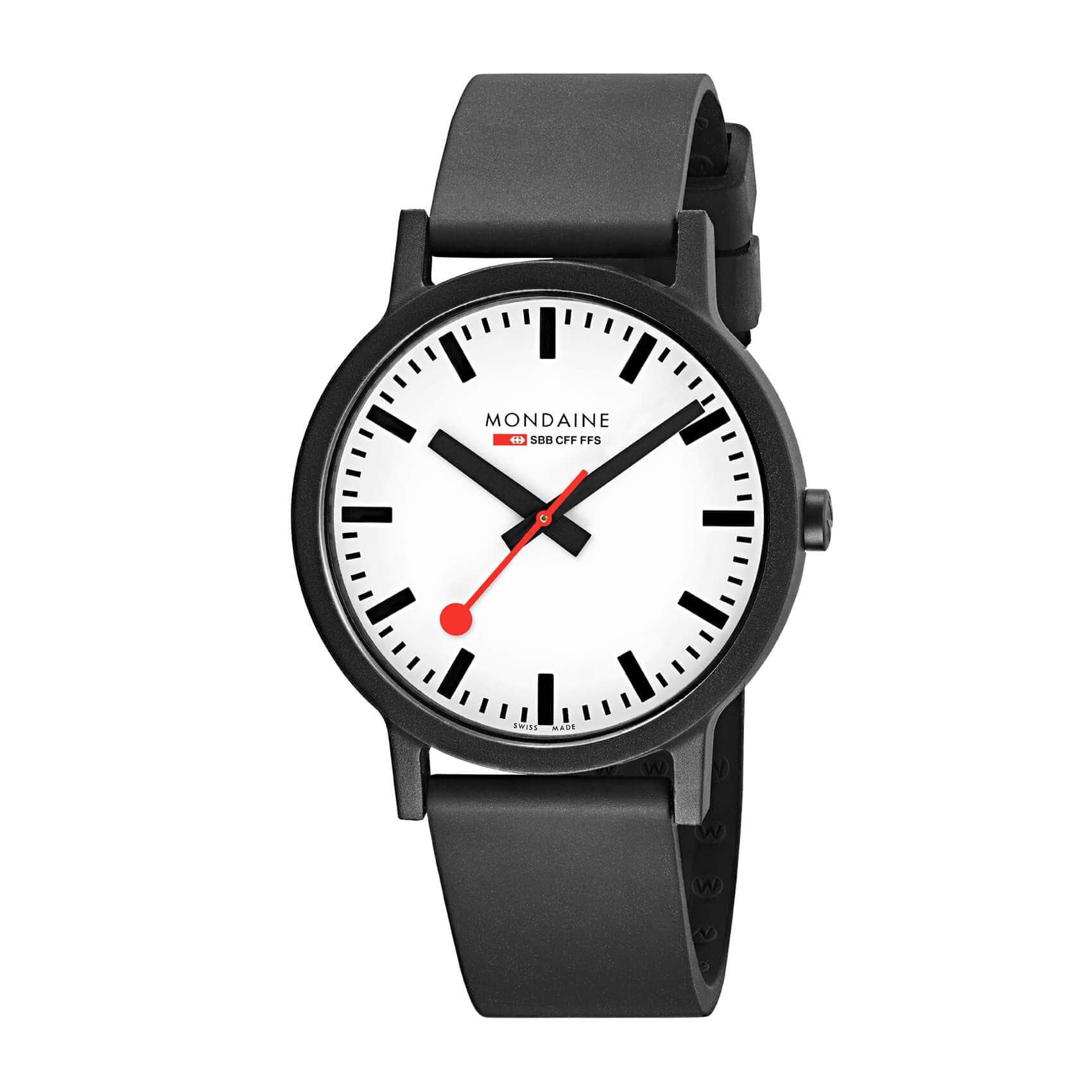 Mondaine Essence Men's Watch, 41 mm, Black Watch Strap - Image 4