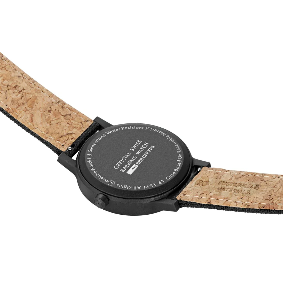 Mondaine Essence Solar Men's Watch, 41 mm, Black Watch Strap - Image 2