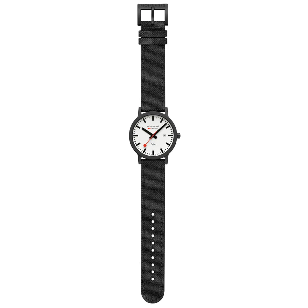 Mondaine Essence Solar Men's Watch, 41 mm, Black Watch Strap - Image 4