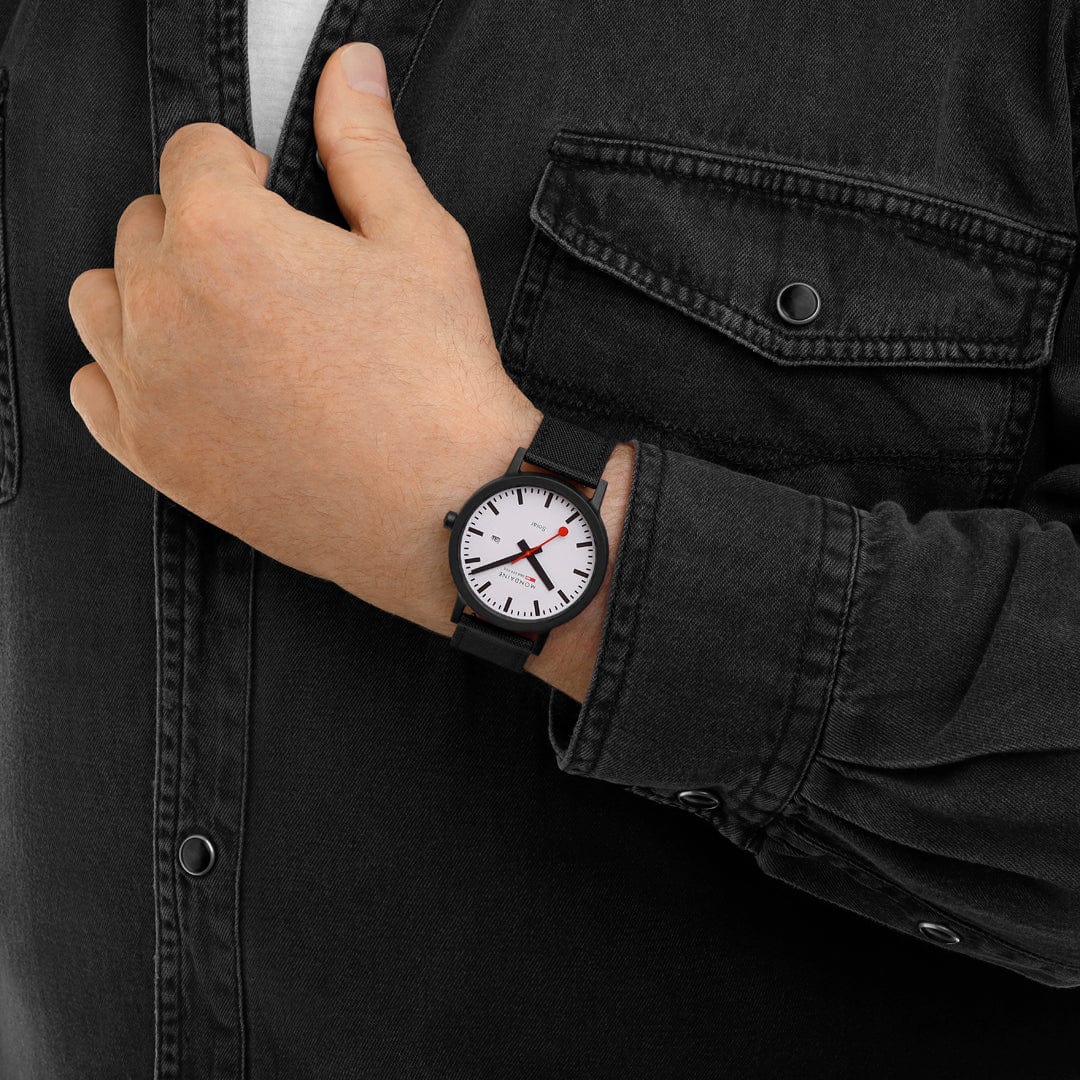 Mondaine Essence Solar Men's Watch, 41 mm, Black Watch Strap - Image 5