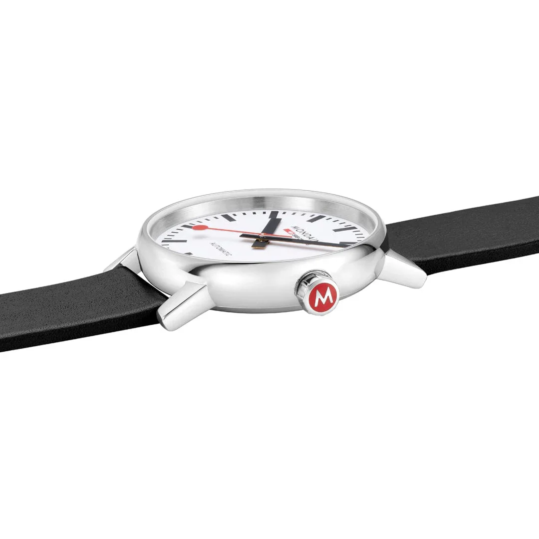 Mondaine Evo2 Automatic Men's Watch Black Vegan Leather Strap, 40 mm - Image 7