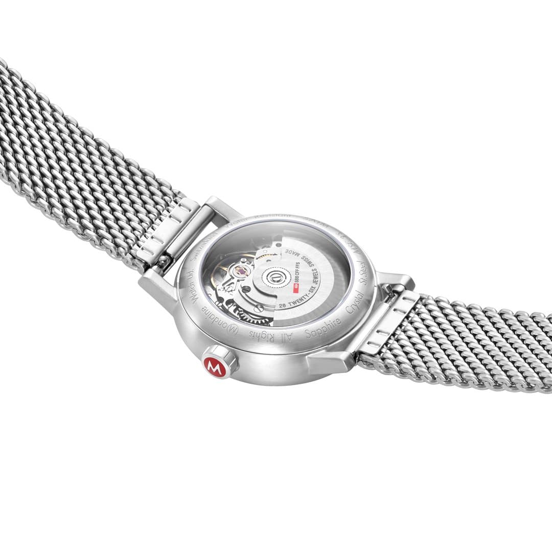 Mondaine Evo2 Automatic Men's Watch, Polished Steel, 35 mm, Stainless Steel Strap - Image 3