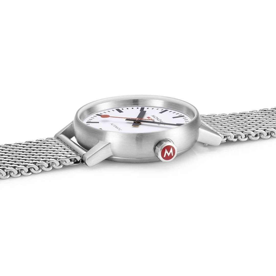 Mondaine Evo2 Automatic Men's Watch, Polished Steel, 35 mm, Stainless Steel Strap - Image 6