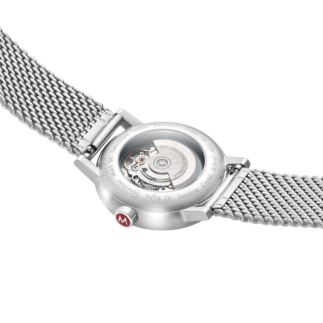 Mondaine Evo2 Automatic Men's Watch, Polished Steel, 40 mm, Stainless Steel Strap - Image 6