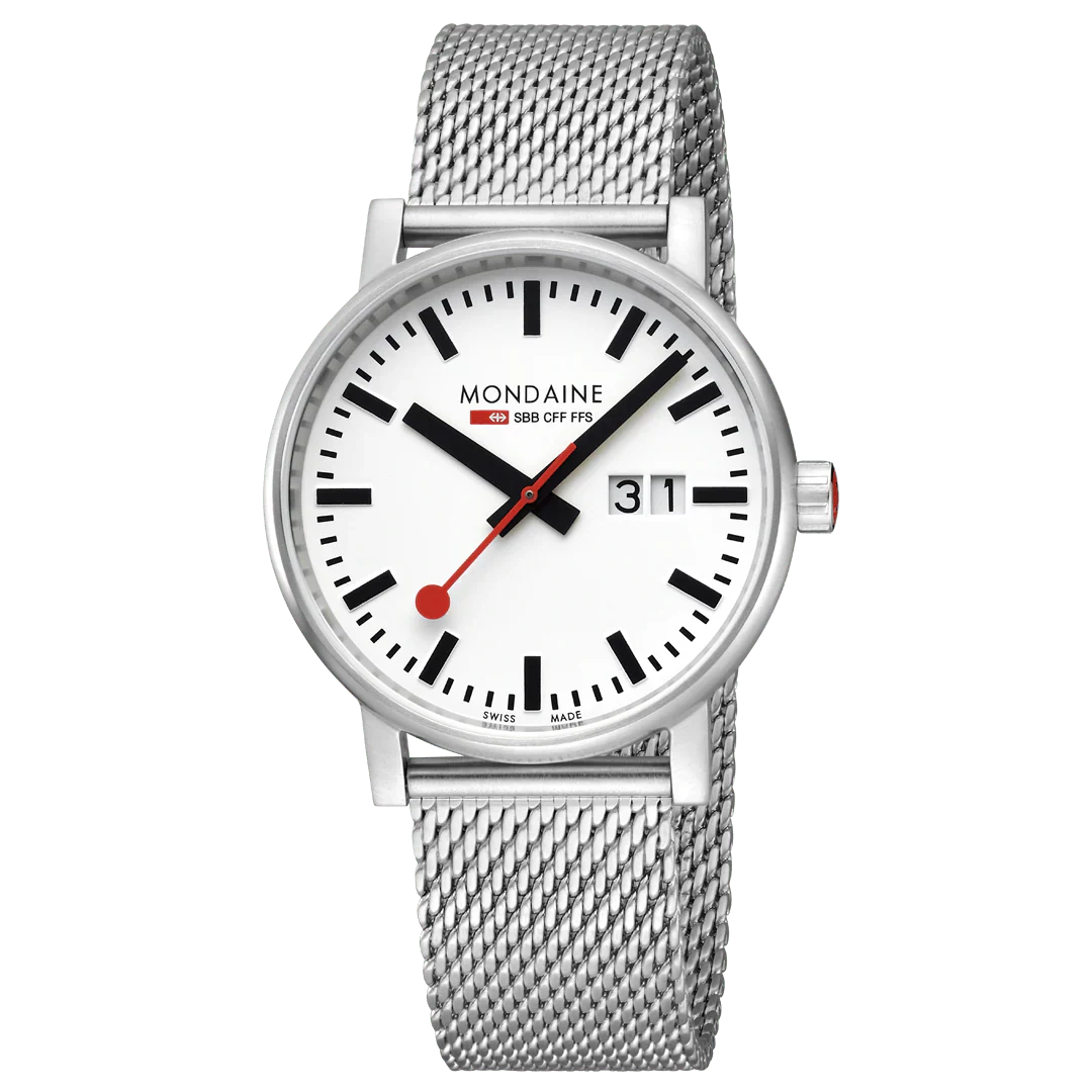 Mondaine Evo2 Men's Watch, Polished Steel, 40 mm, Stainless Steel Strap - Image 5