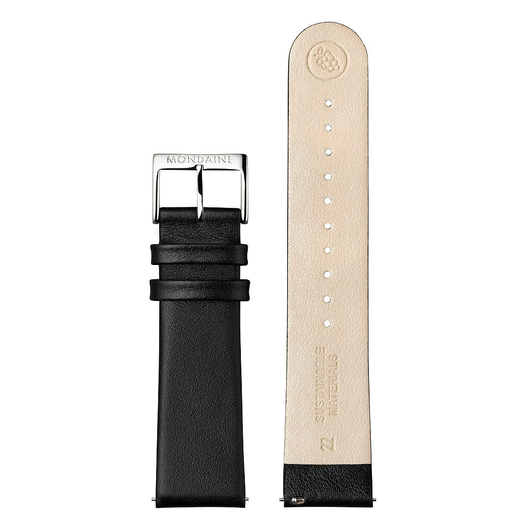 Mondaine Evo2 Men's Watch, Polished Steel, 43 mm, Black Vegan Leather Strap - Image 14