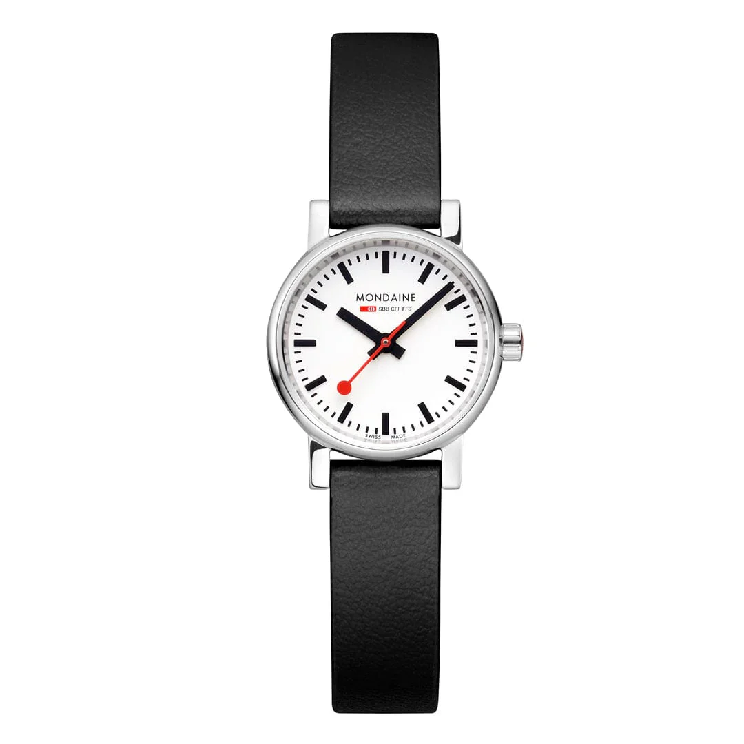 Mondaine Evo2 Women's Watch Black Vegan Grape Leather Strap, 26 mm - Image 4