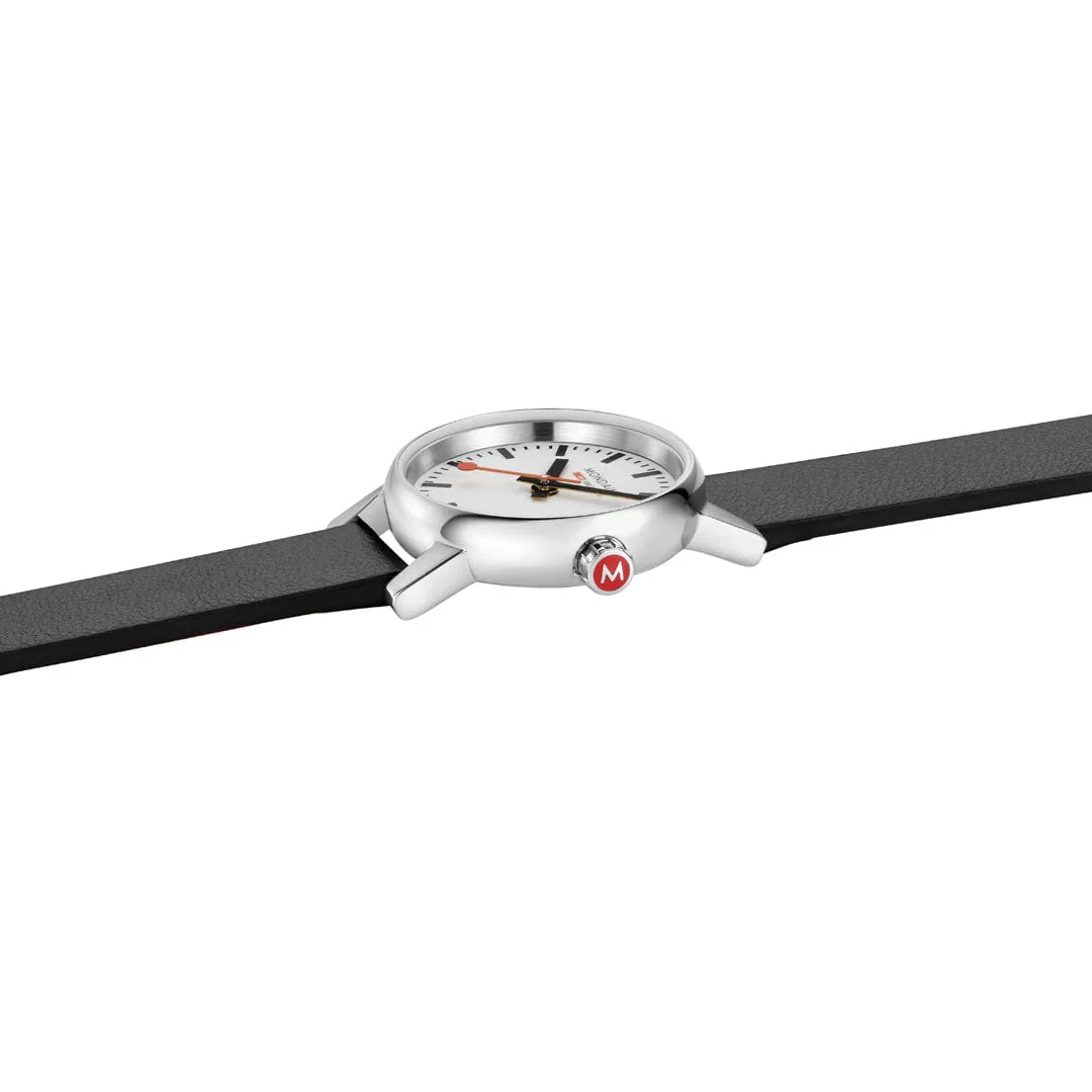Mondaine Evo2 Women's Watch Black Vegan Grape Leather Strap, 26 mm - Image 5
