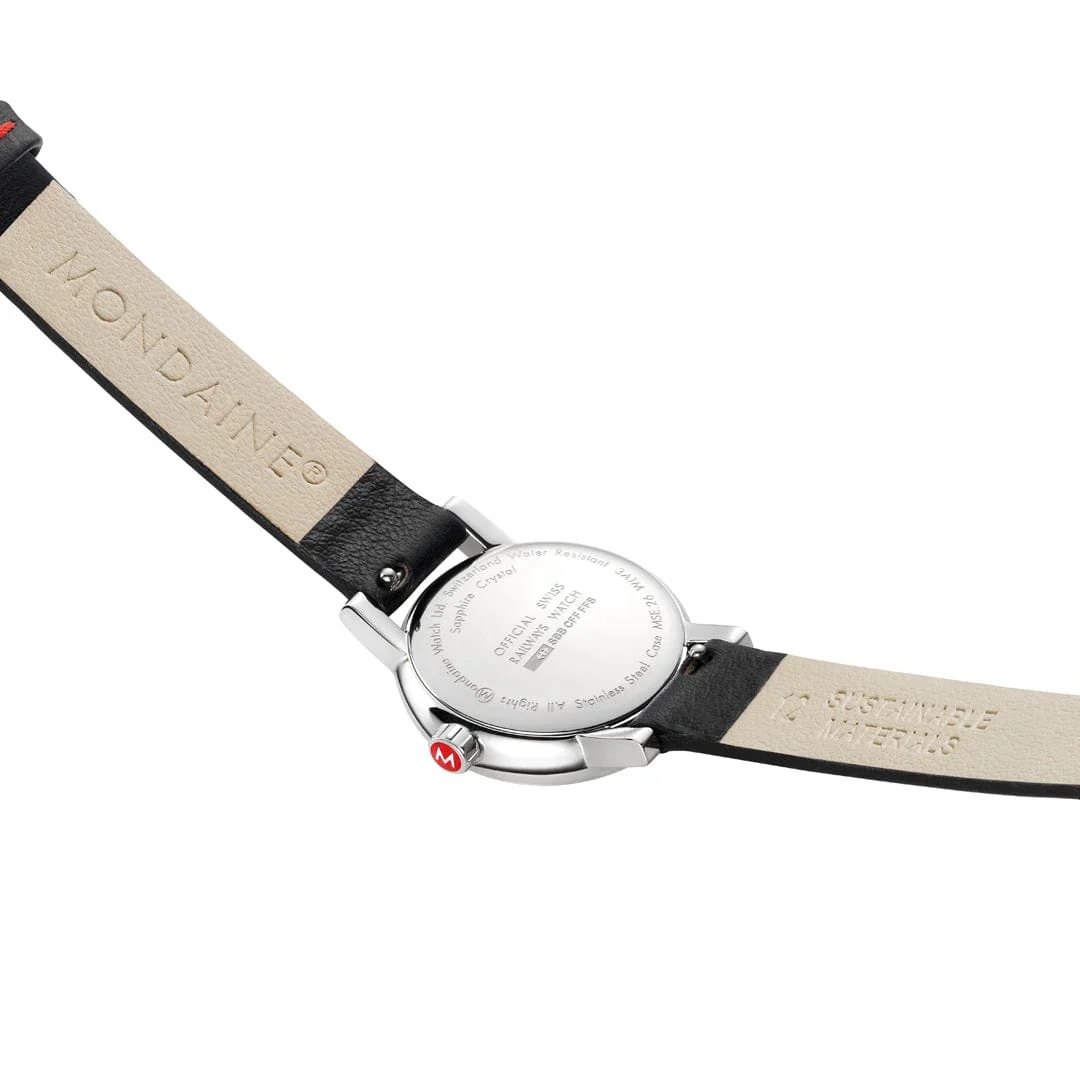 Mondaine Evo2 Women's Watch Black Vegan Grape Leather Strap, 26 mm - Image 7