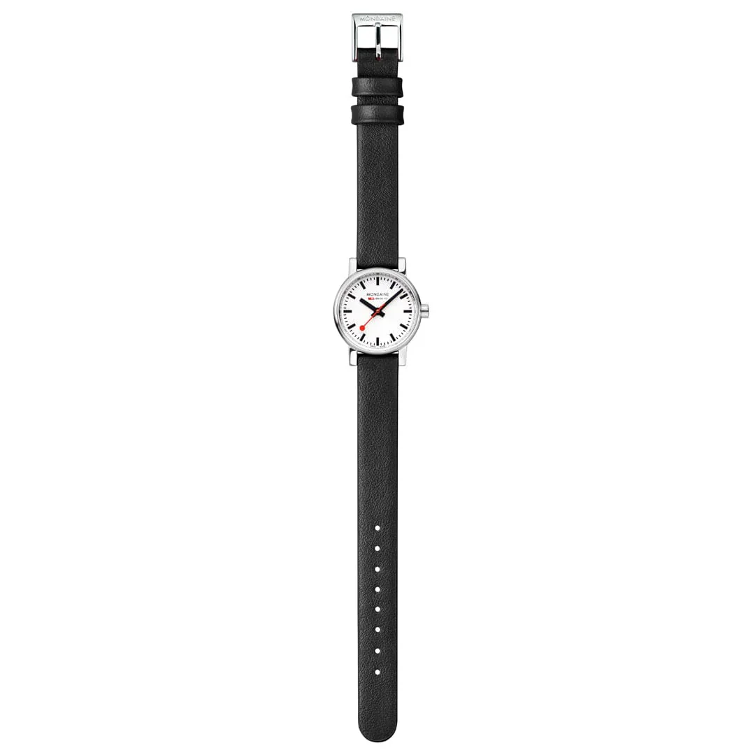Mondaine Evo2 Women's Watch Black Vegan Grape Leather Strap, 26 mm - Image 8
