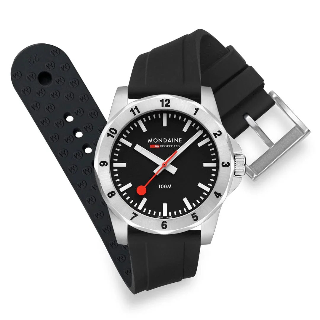 Mondaine Numeri 42 mm, Silicone Rubber Strap Watch MSN 42120.RB - Image 10