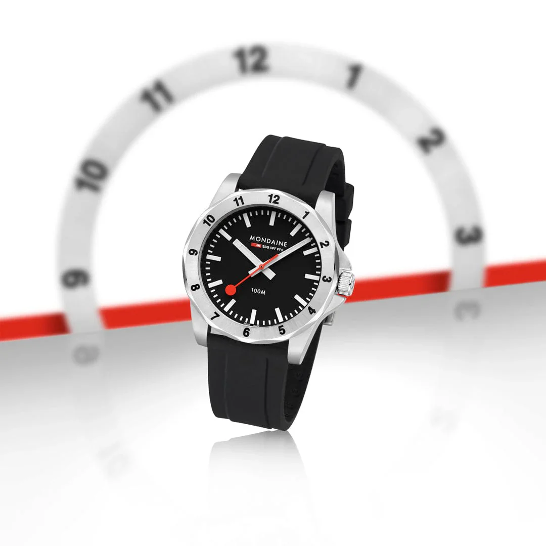 Mondaine Numeri 42 mm, Silicone Rubber Strap Watch MSN 42120.RB - Image 8
