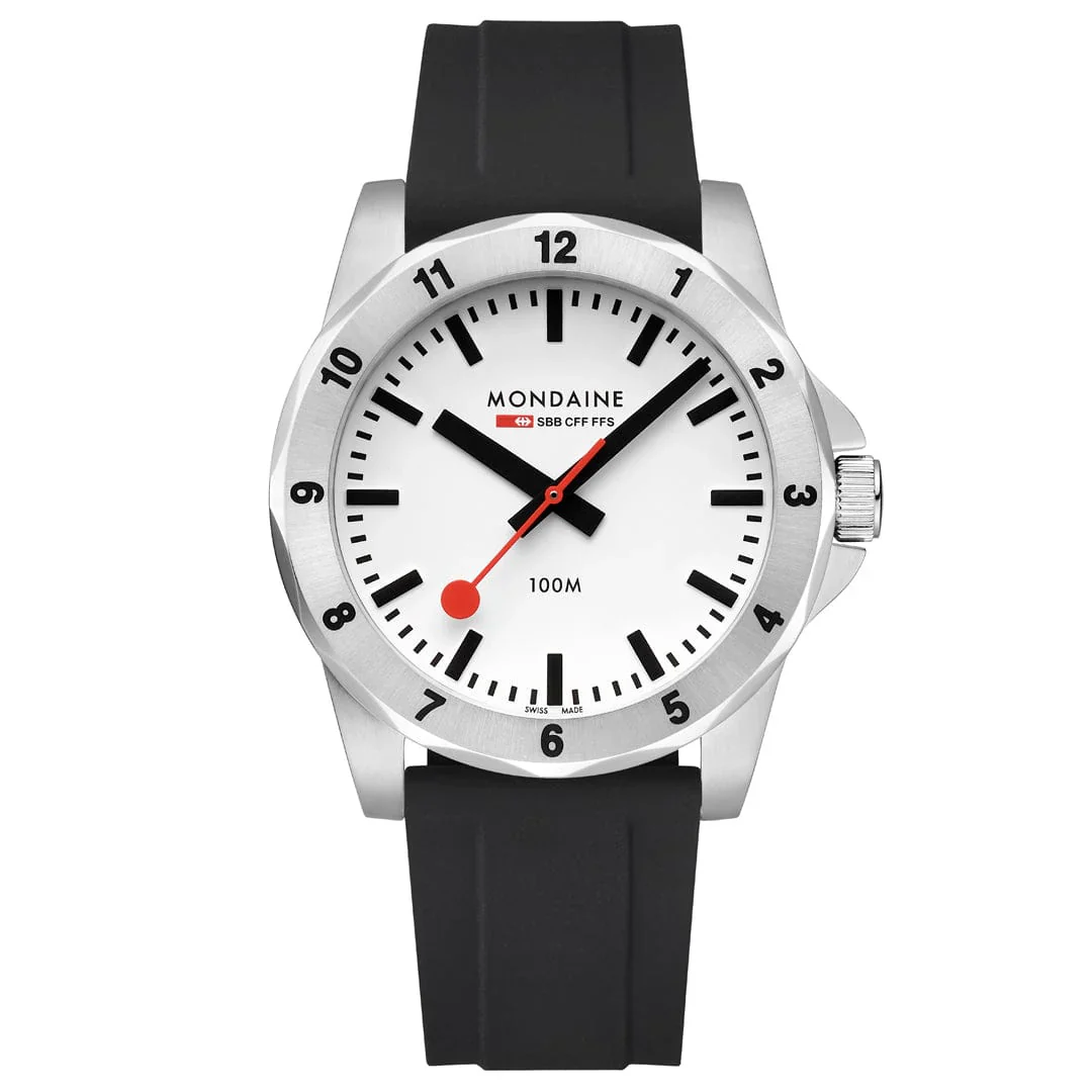 Mondaine Numeri 42 mm, Silicone Rubber Strap Watch MSN.4211B.RB