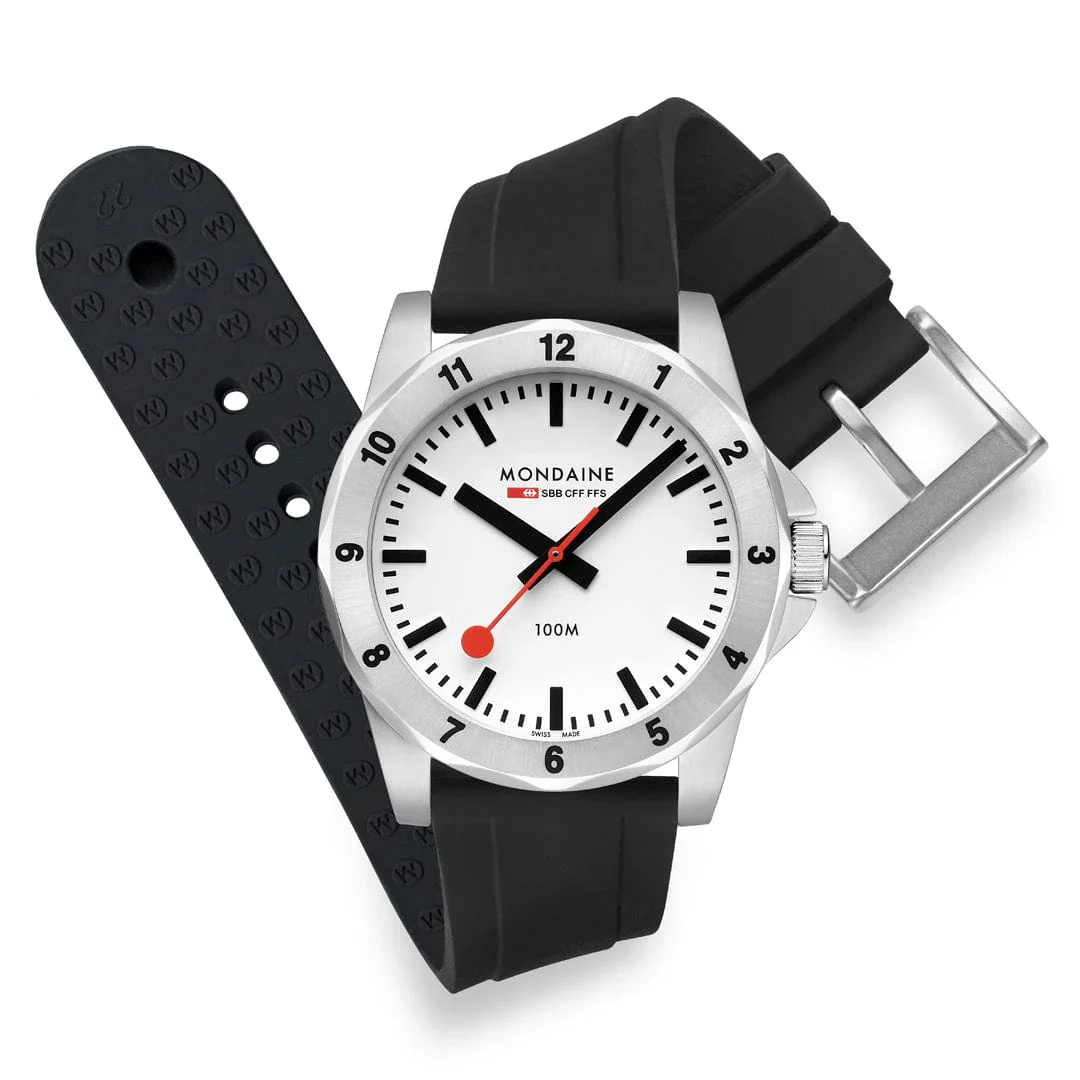 Mondaine Numeri 42 mm, Silicone Rubber Strap Watch MSN.4211B.RB - Image 2