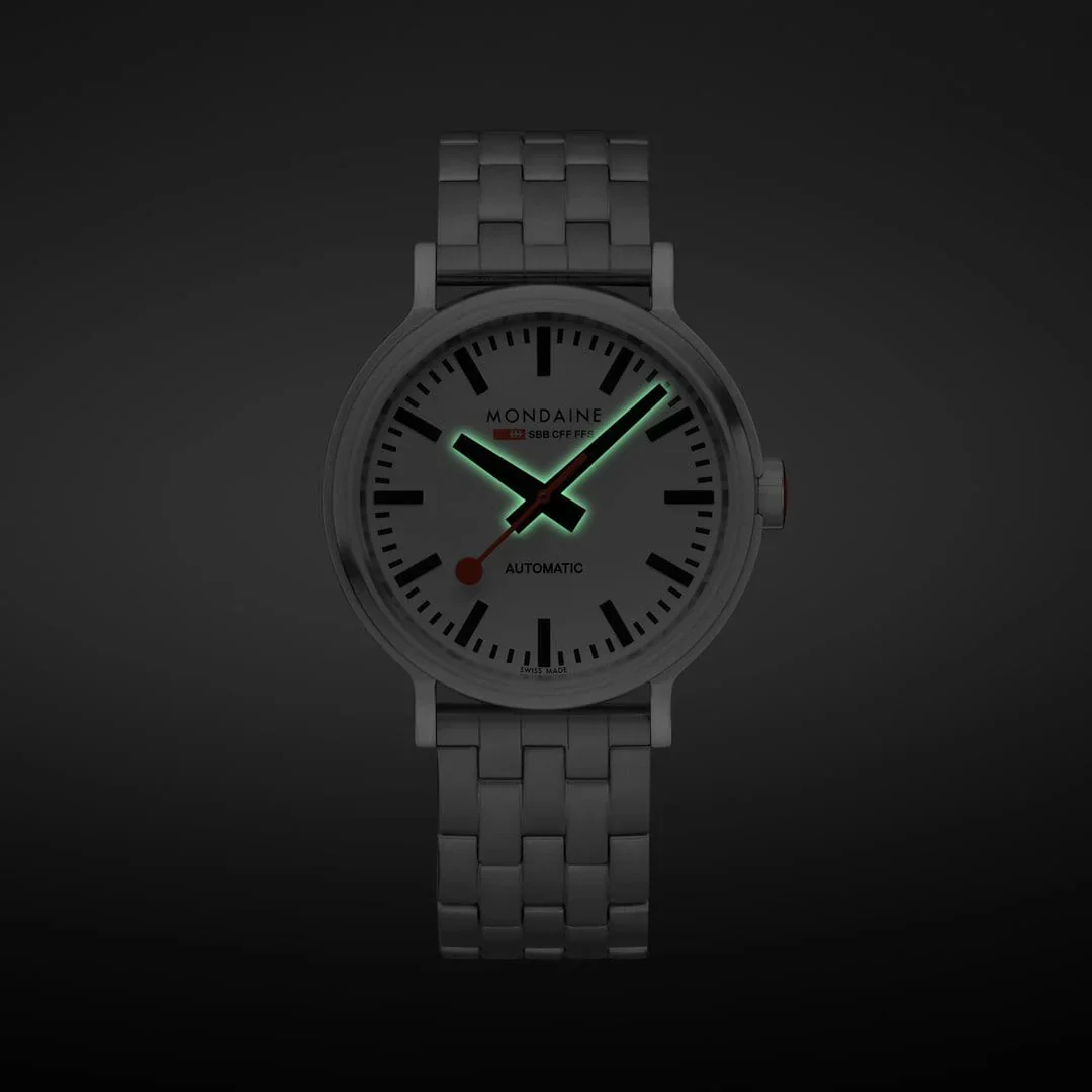 Mondaine Original Automatic Automatic Movement, Stainless Steel Strap, 41 mm - Image 3