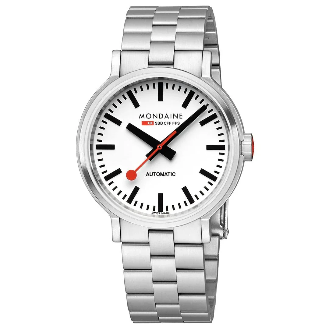 Mondaine Original Automatic Automatic Movement, Stainless Steel Strap, 41 mm - Image 5