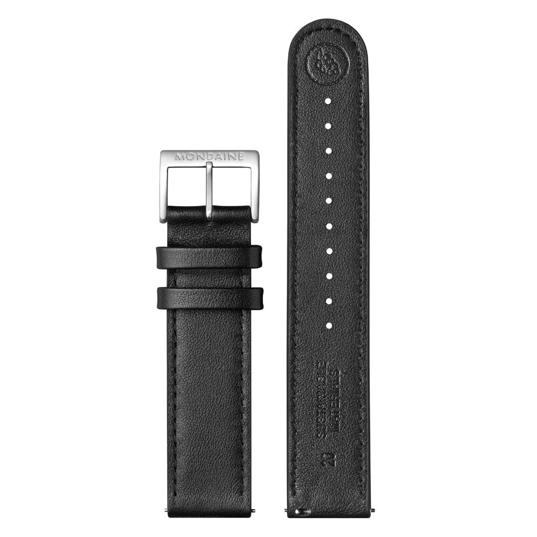 Mondaine Original Automatic Men's Watch, 41 mm, Black Vegan Leather Strap - Image 8