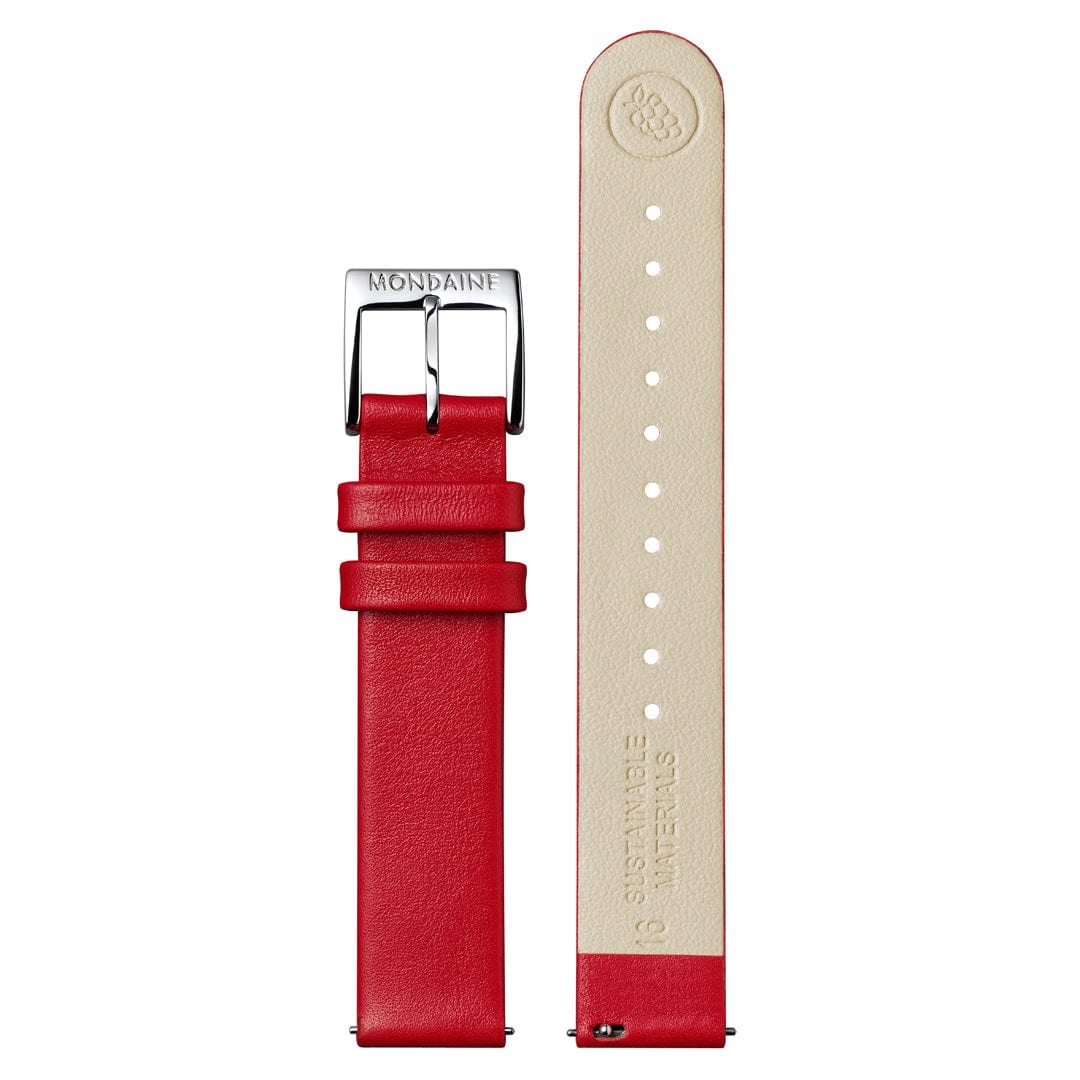 Mondaine Petite Cushion Watch Red vegan grape leather, 31 mm MSL.31110.LCV - Image 7