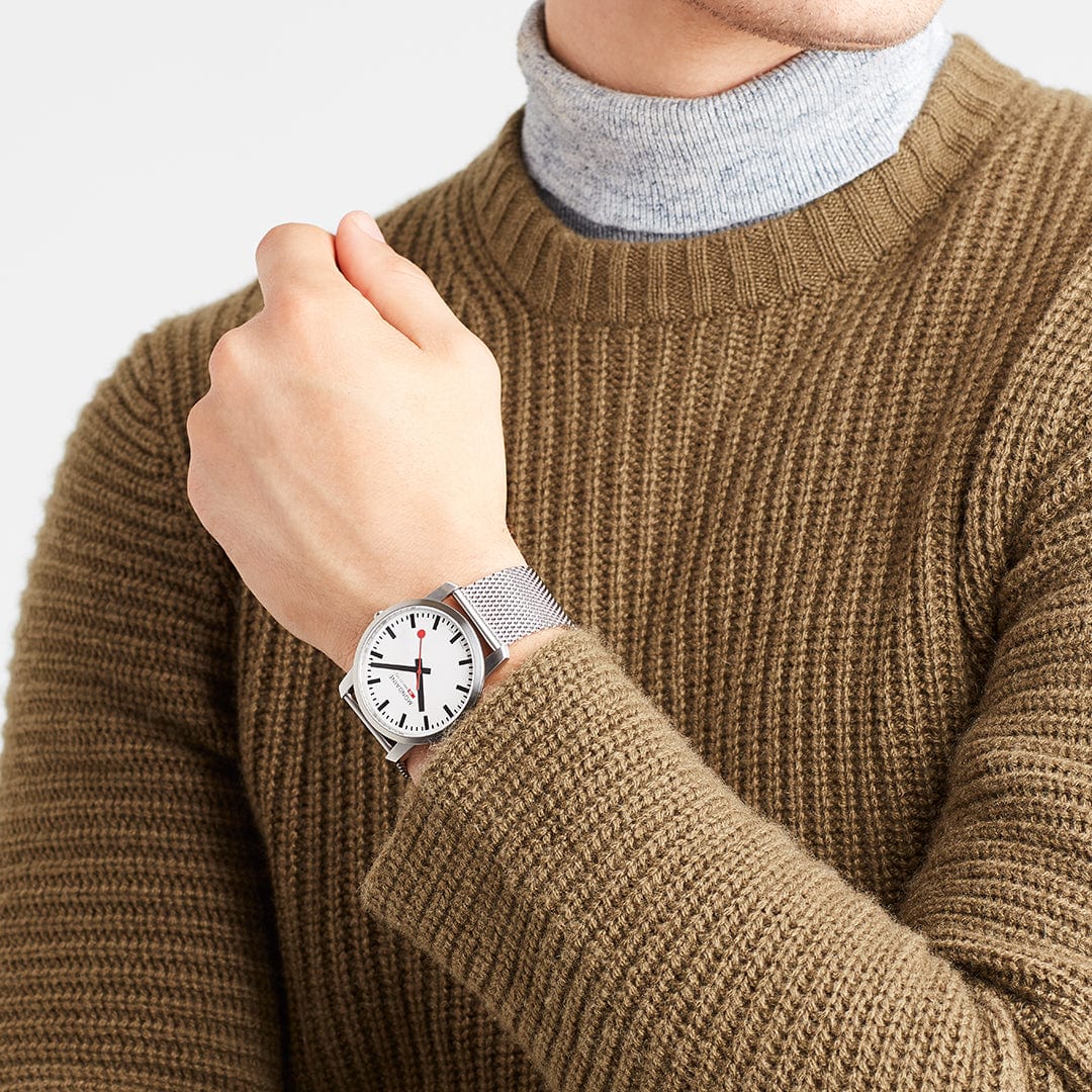 Mondaine Simply Elegant Stainless Steel Men's Watch, 41 mm A638.30350.16SBZ - Image 6