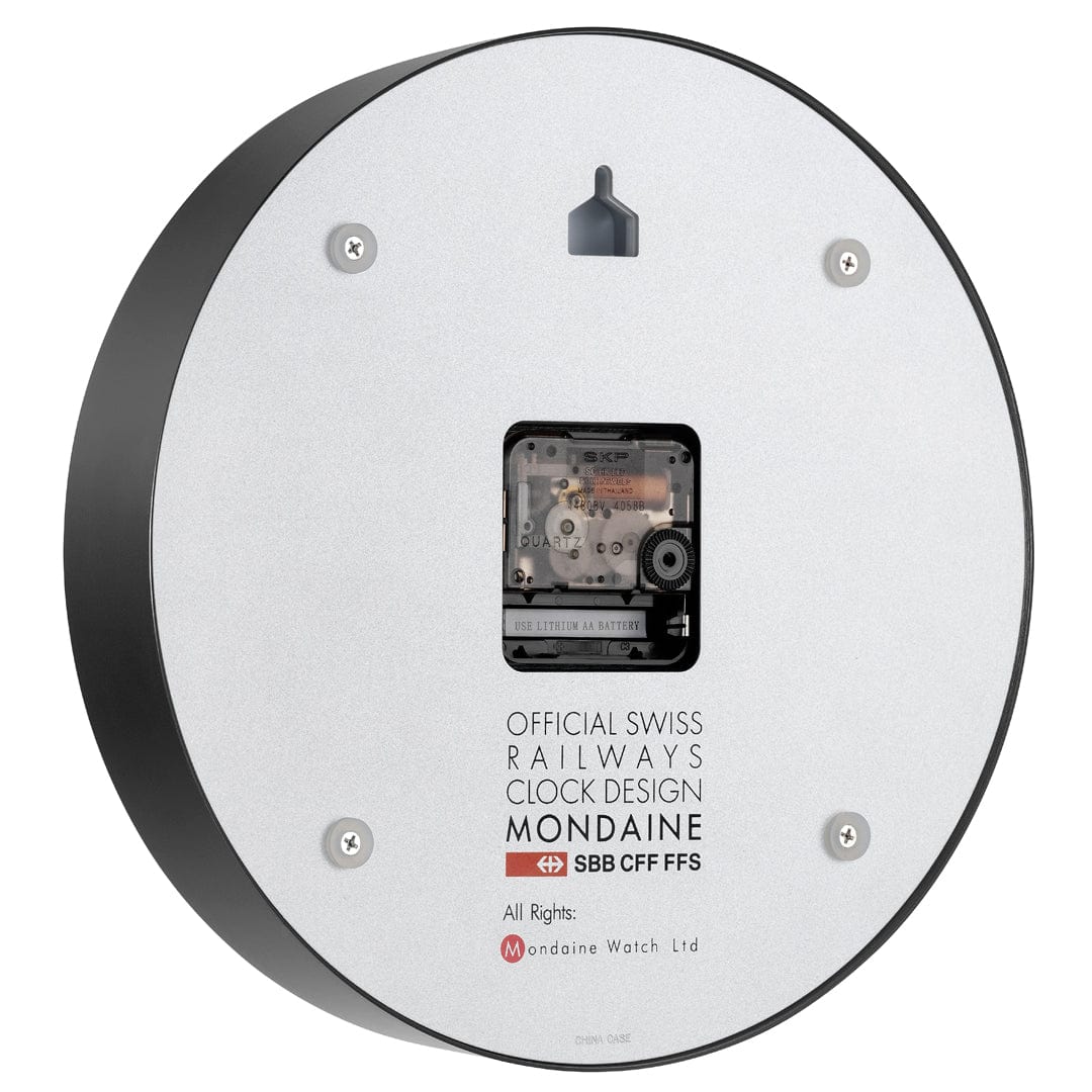 Mondaine Wall Clock Black/White 25 cm - Image 4