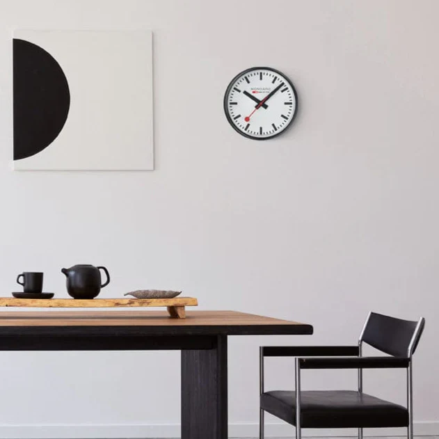 Mondaine Wall Clock Black/White 25 cm - Image 6