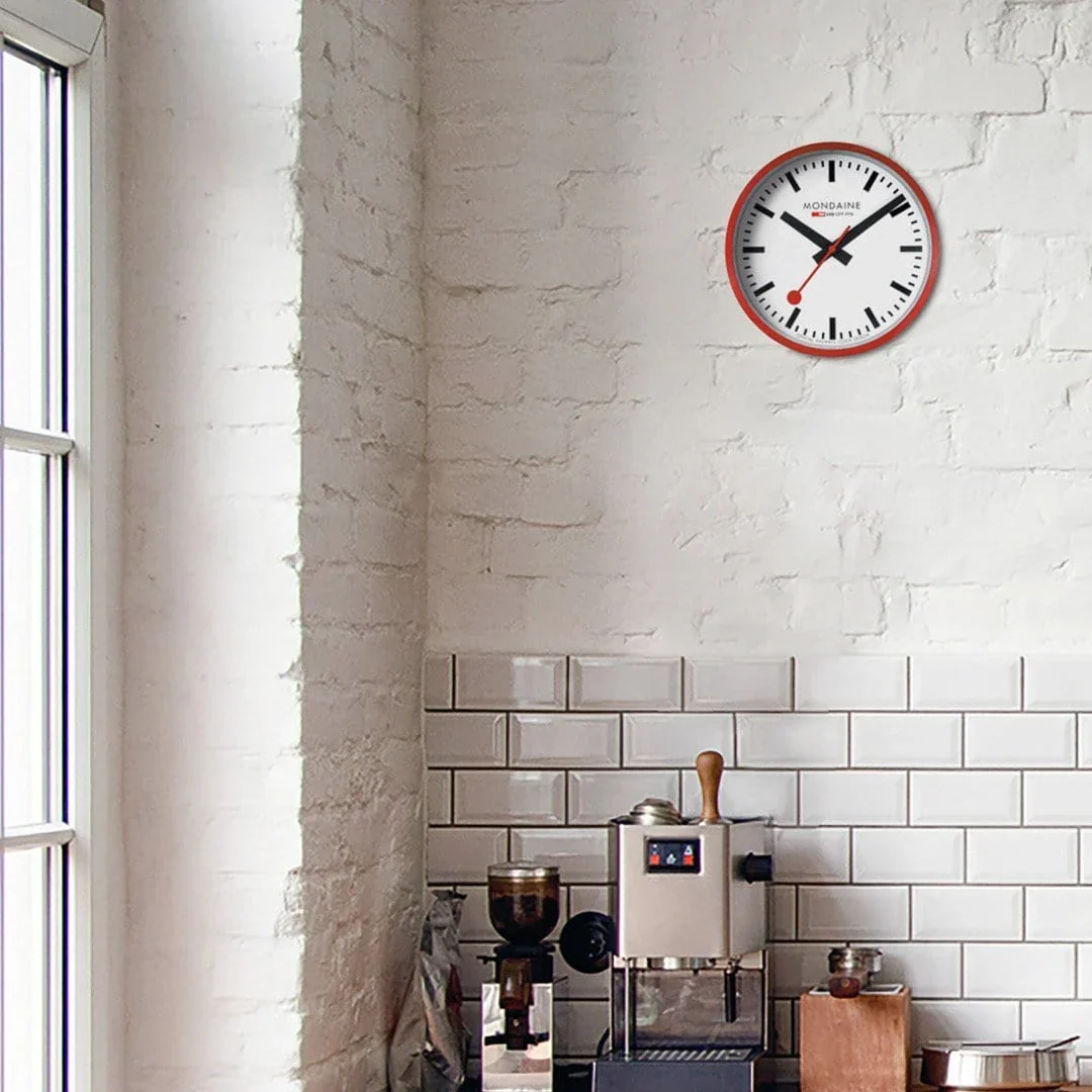 Mondaine Wall Clock Red 25 cm - Image 4