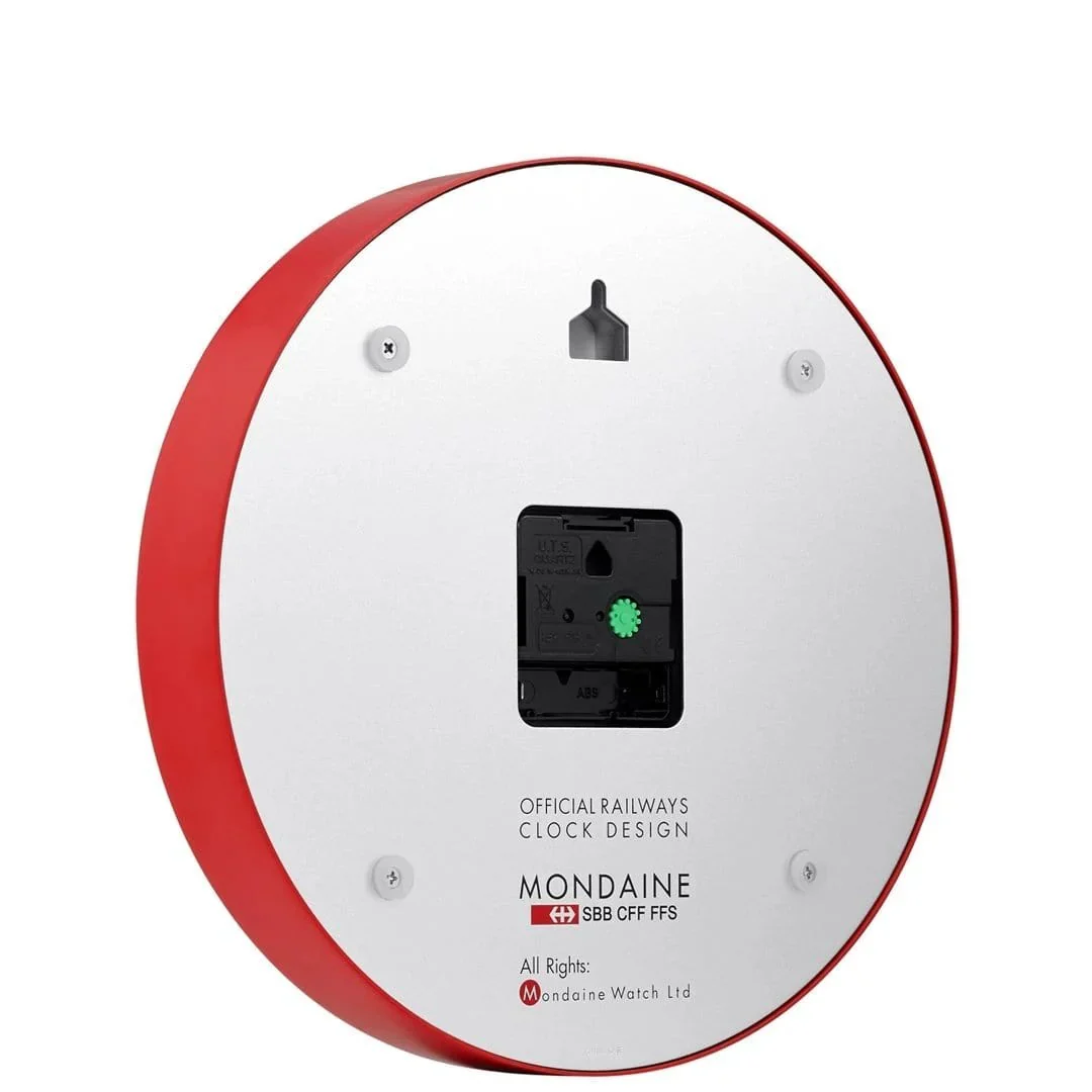 Mondaine Wall Clock Red 25 cm - Image 6