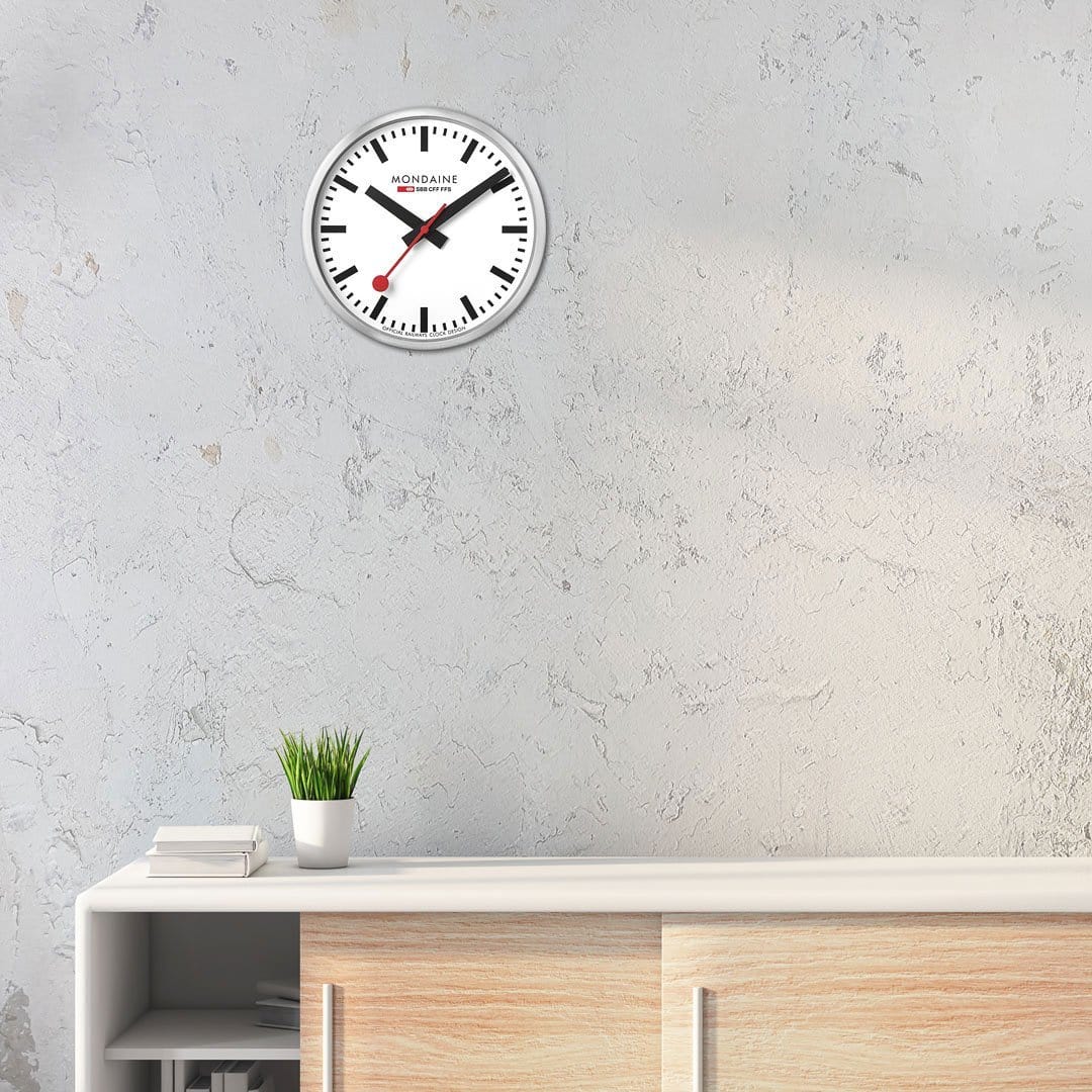 Mondaine Wall Clock Silver 25 cm - Image 2