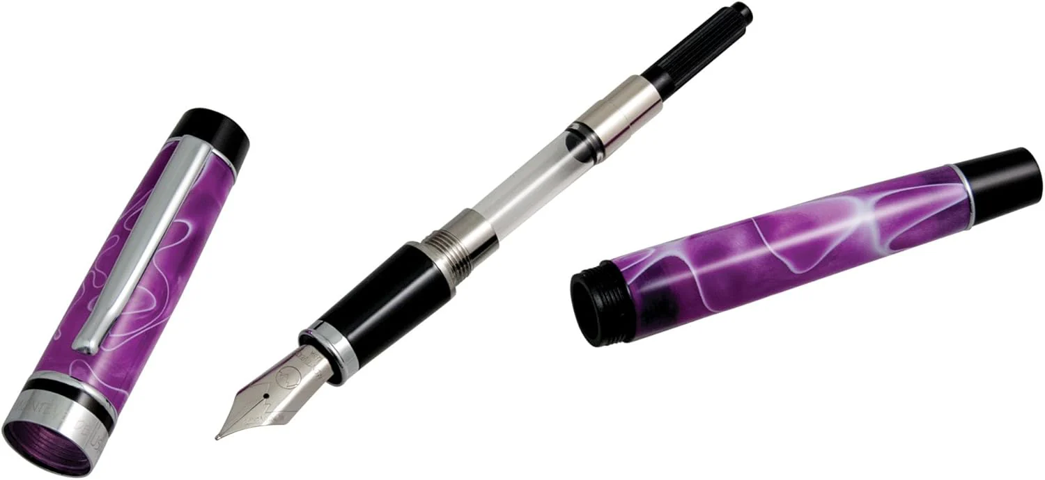 Monteverde Prima Purple/White Swirl Fountain Pen - Image 2