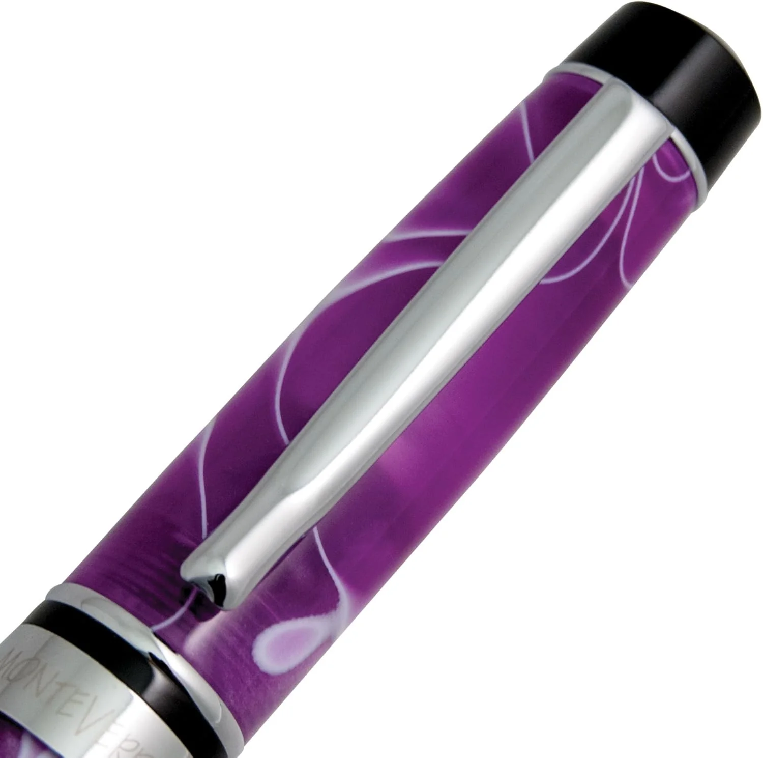 Monteverde Prima Purple/White Swirl Fountain Pen - Image 3