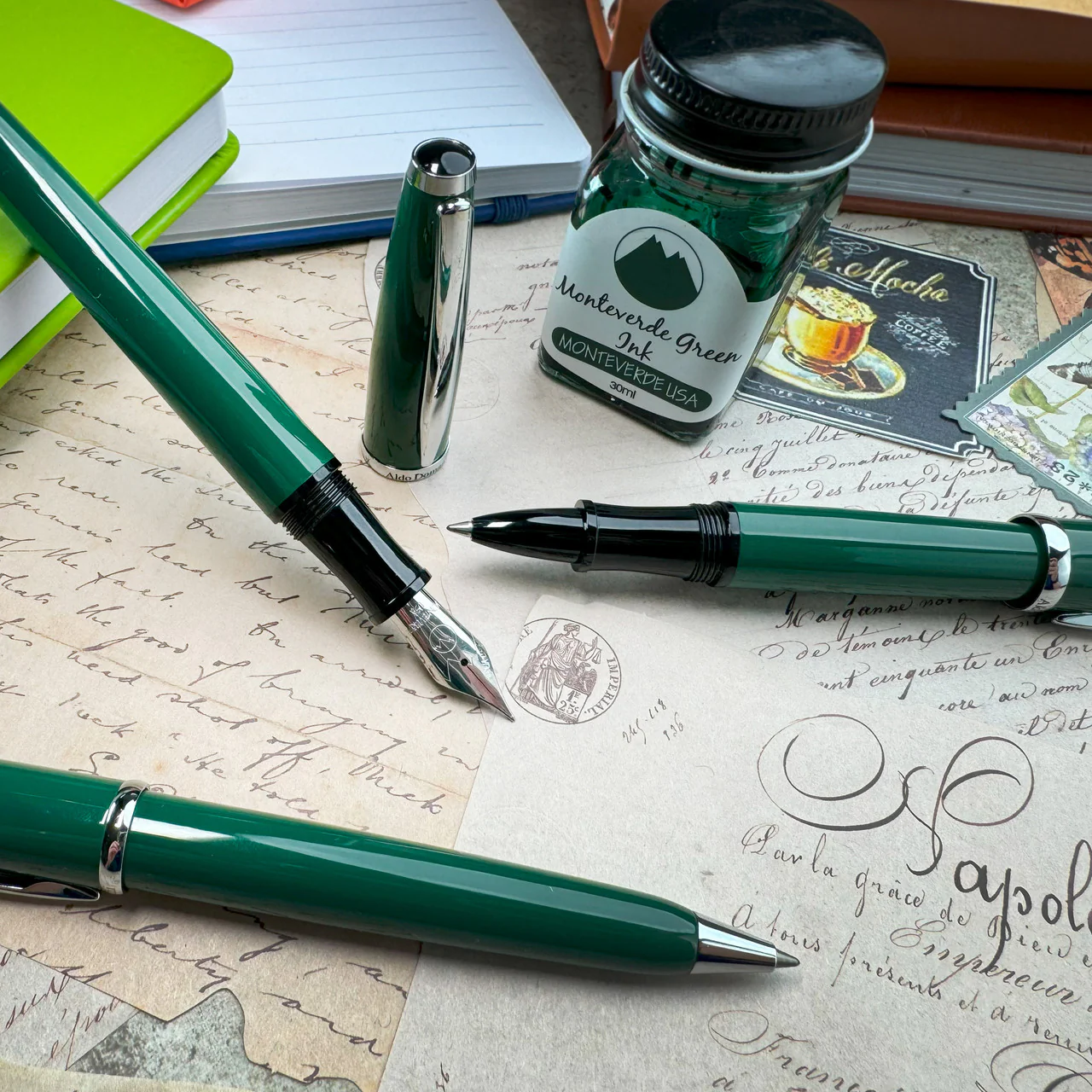 Monteverde Aldo Domani Fountain Pen Green w/ JoWo Nib - Image 3