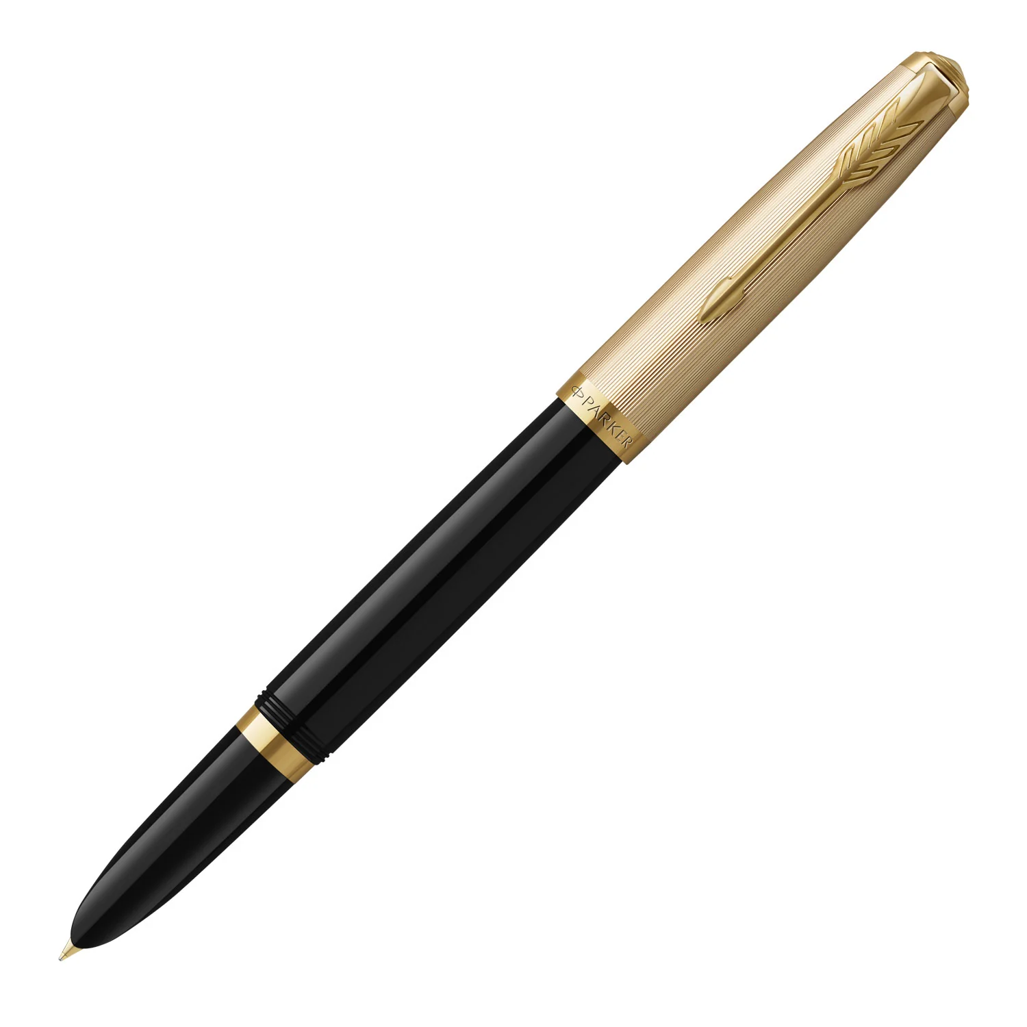 Parker 51 Deluxe Black GT 18k Solid Gold Nib Fountain Pen
