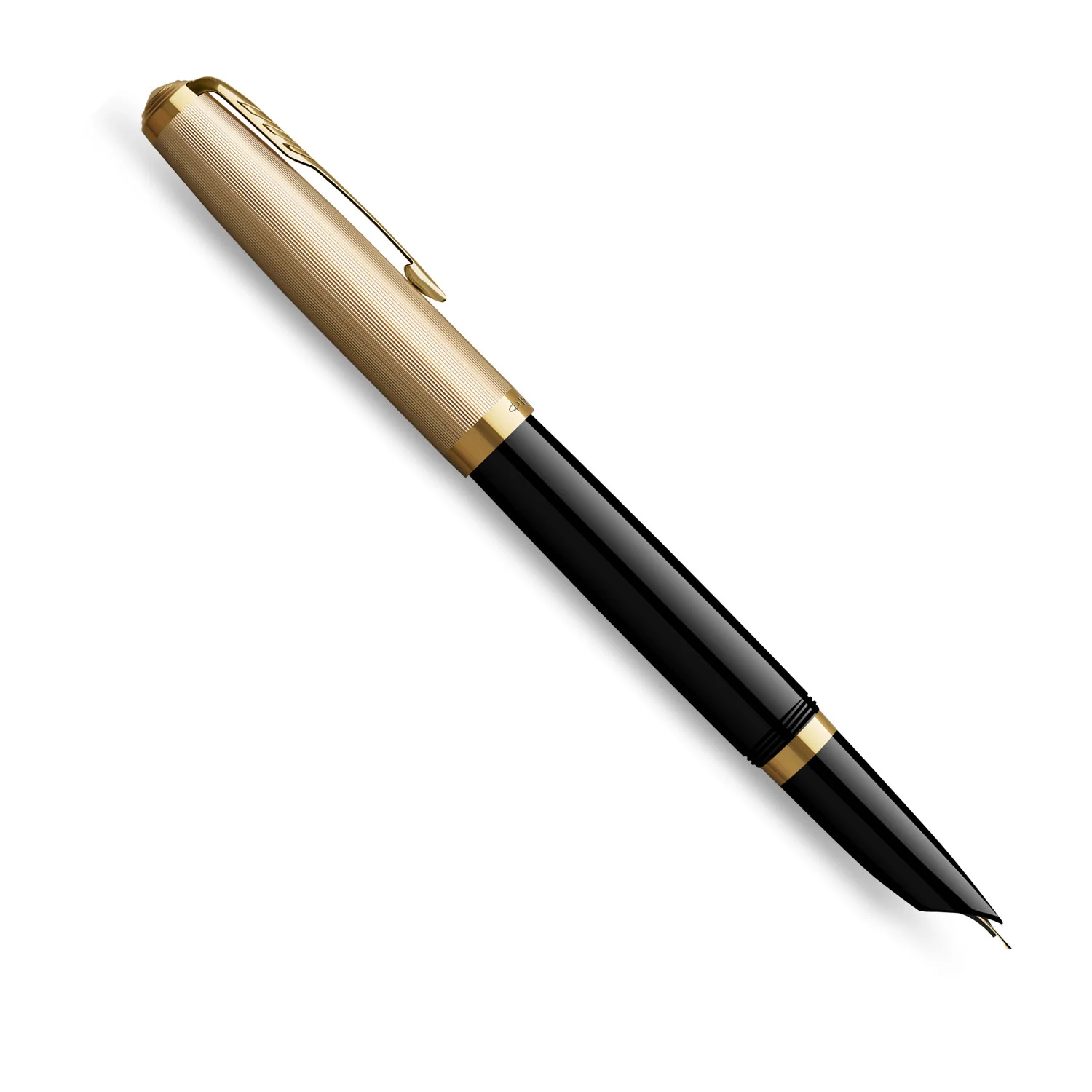 Parker 51 Deluxe Black GT 18k Solid Gold Nib Fountain Pen - Image 3
