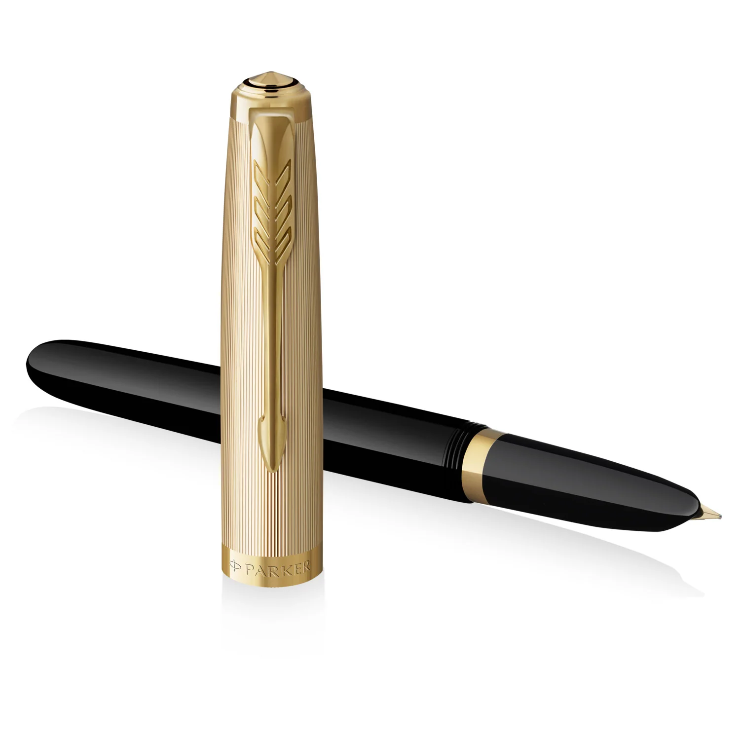 Parker 51 Deluxe Black GT 18k Solid Gold Nib Fountain Pen - Image 4