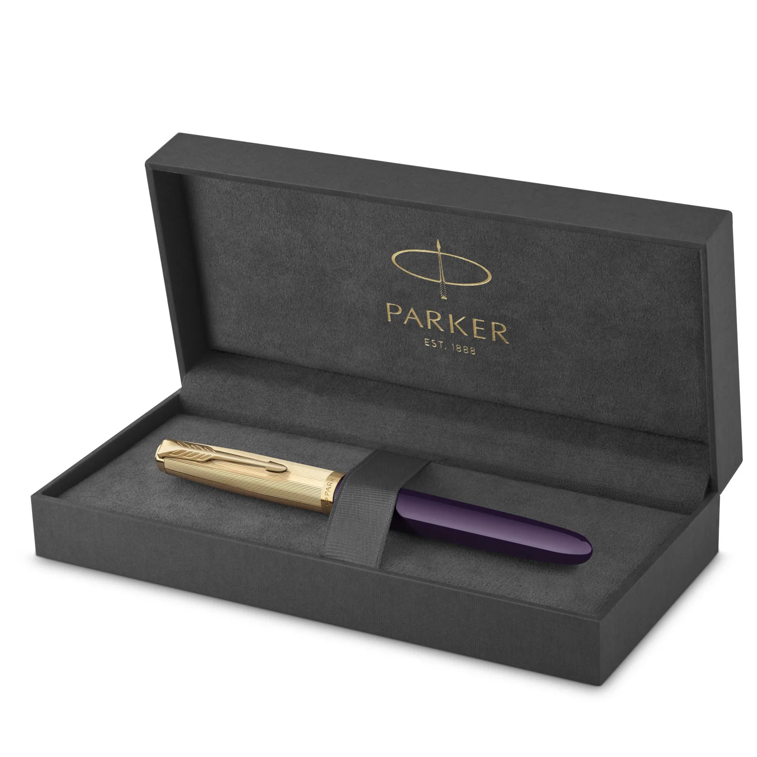 Parker 51 Deluxe Plum GT 18k Solid Gold Nib Fountain Pen - Image 2