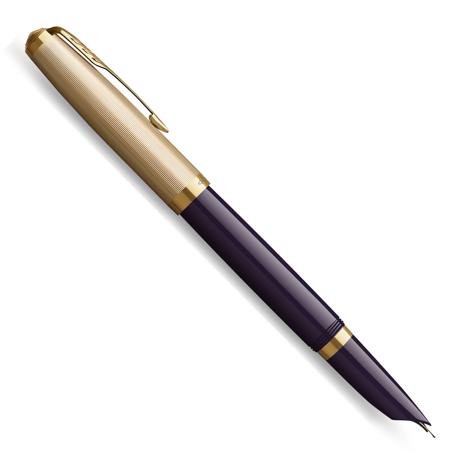 Parker 51 Deluxe Plum GT 18k Solid Gold Nib Fountain Pen - Image 4