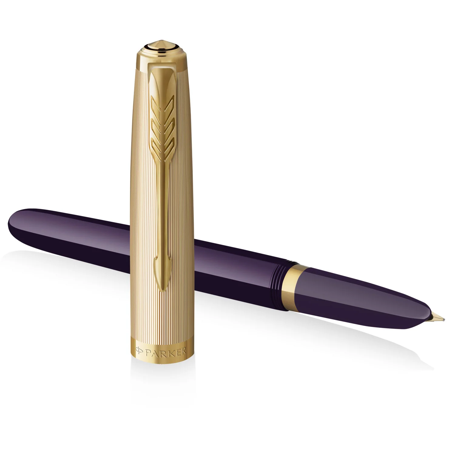 Parker 51 Deluxe Plum GT 18k Solid Gold Nib Fountain Pen - Image 5
