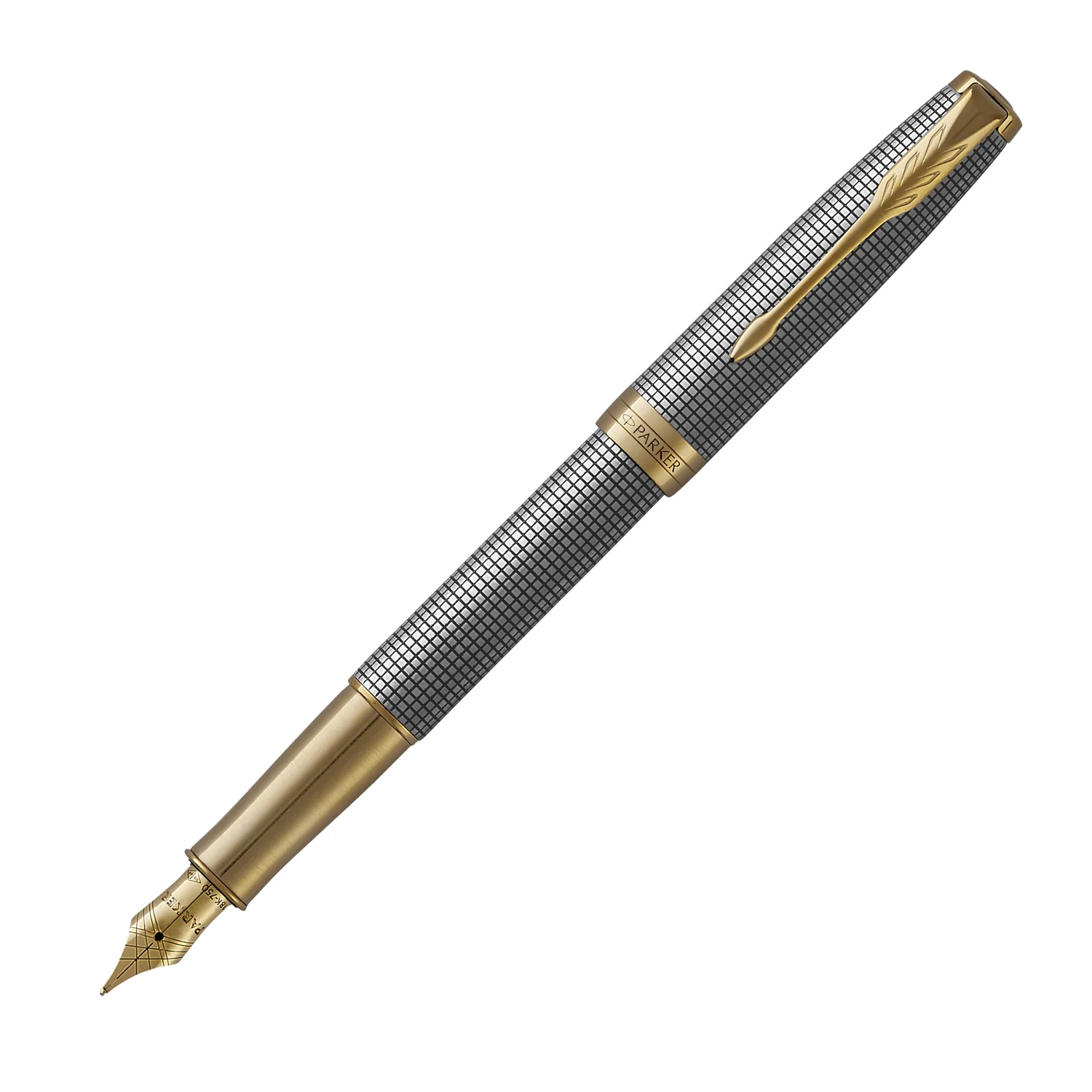 Parker Sonnet Prestige Cisele Silver GT Fountain Pen with 18k Nib