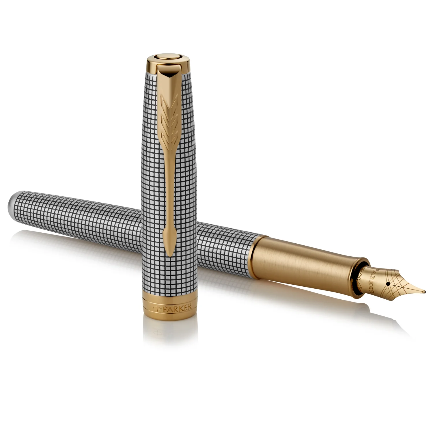 Parker Sonnet Prestige Cisele Silver GT Fountain Pen with 18k Nib - Image 2