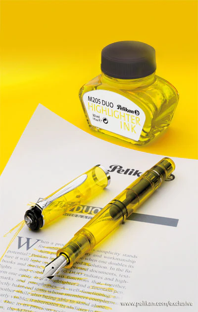 Pelikan M205 DUO Piston Fountain Pen Highlighter - Image 4