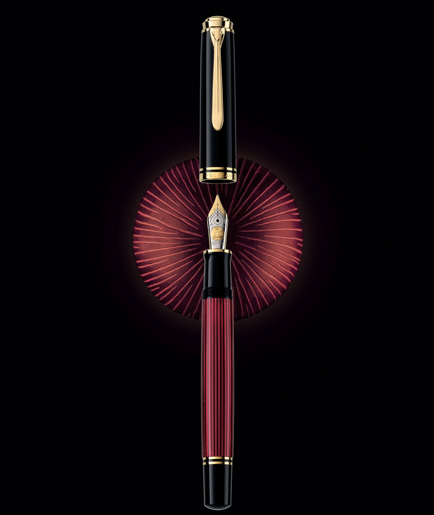 Pelikan Souveran M800 Black-Red Fountain Pen - Image 3