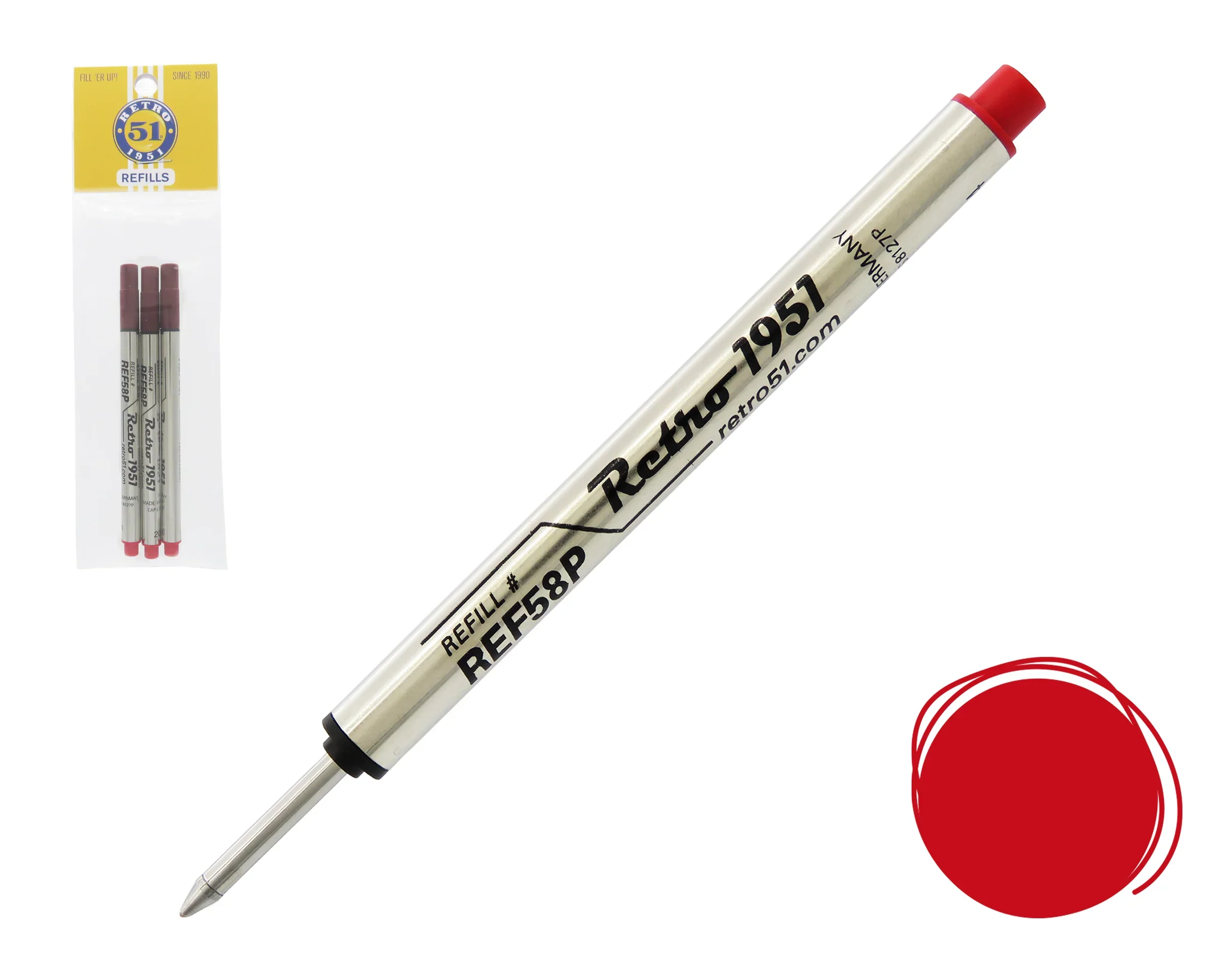 Retro 1951 Tornado Capless Rollerbal Refills - Pack of 3 - Image 6