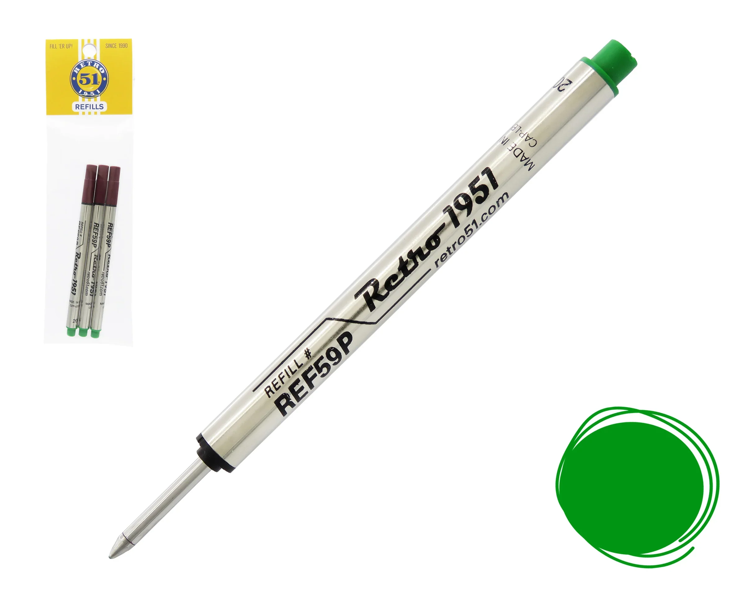 Retro 1951 Tornado Capless Rollerbal Refills - Pack of 3 - Image 7