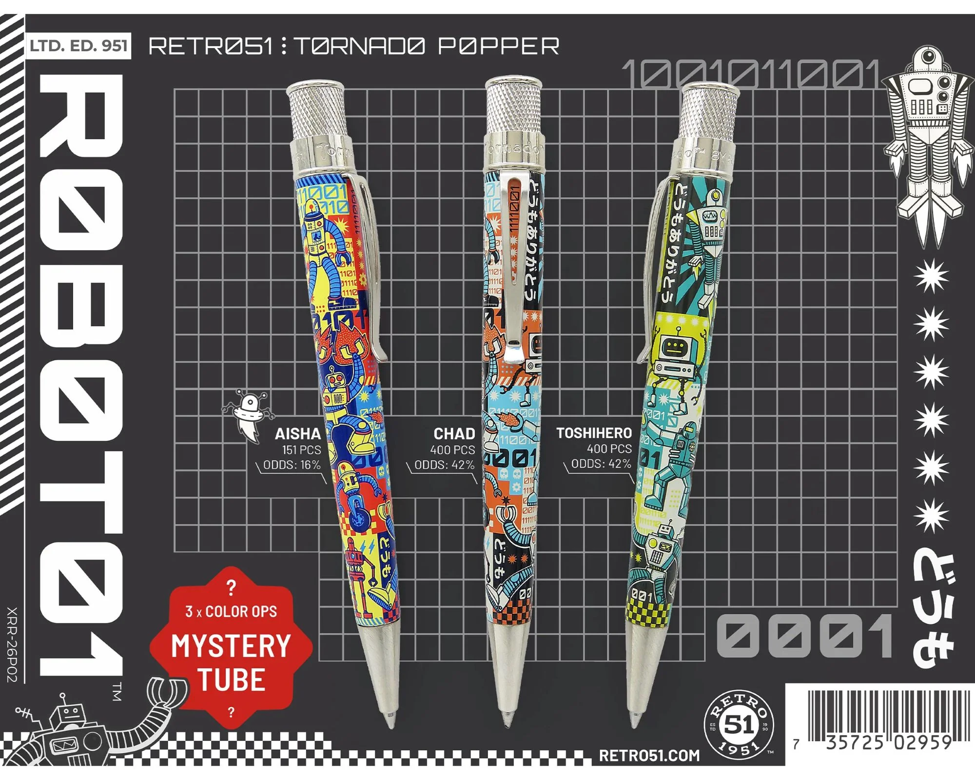 Retro 1951 Tornado Popper™ Limited Edition R0B0T01 Rollerball Pen - Image 2