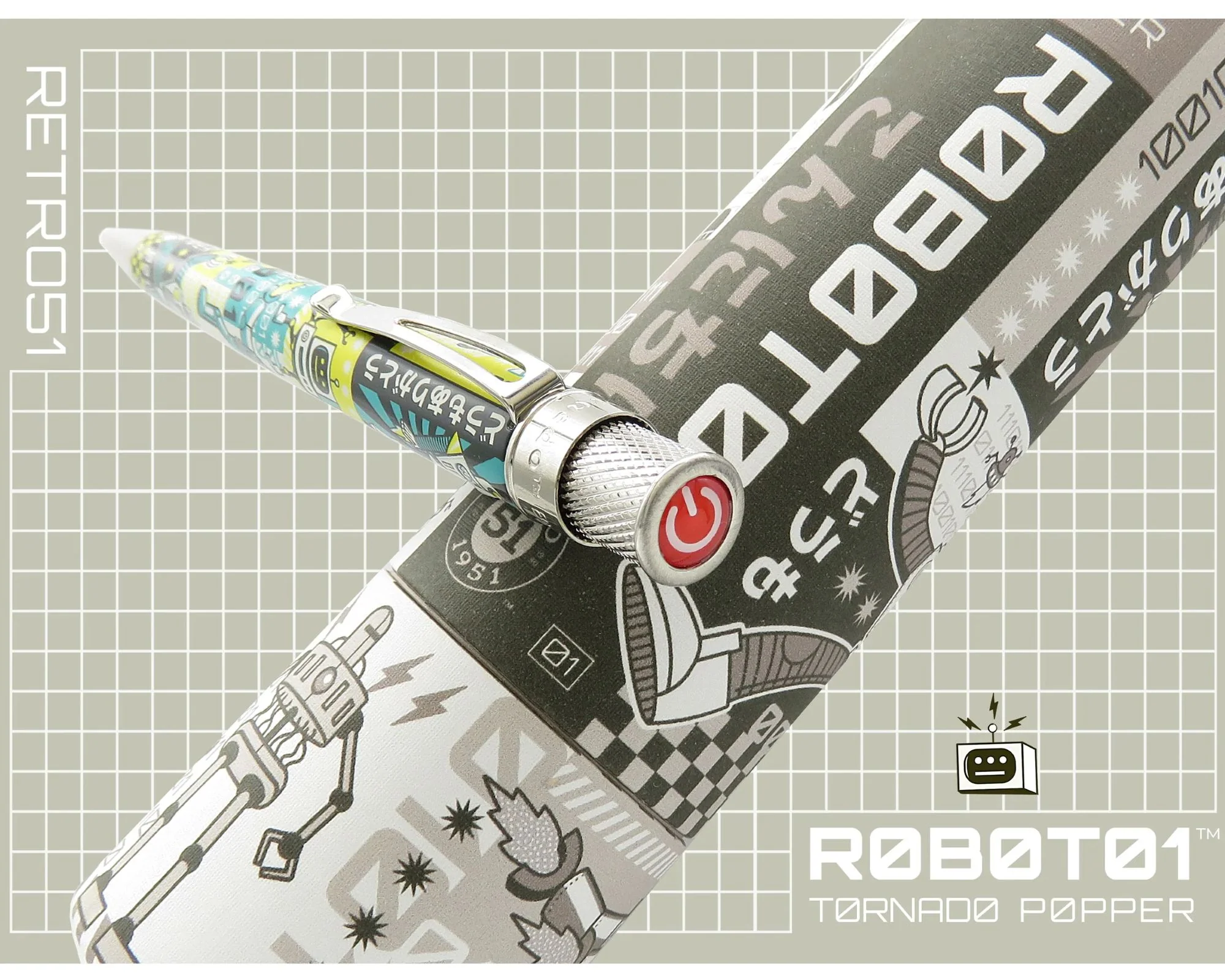 Retro 1951 Tornado Popper™ Limited Edition R0B0T01 Rollerball Pen - Image 3