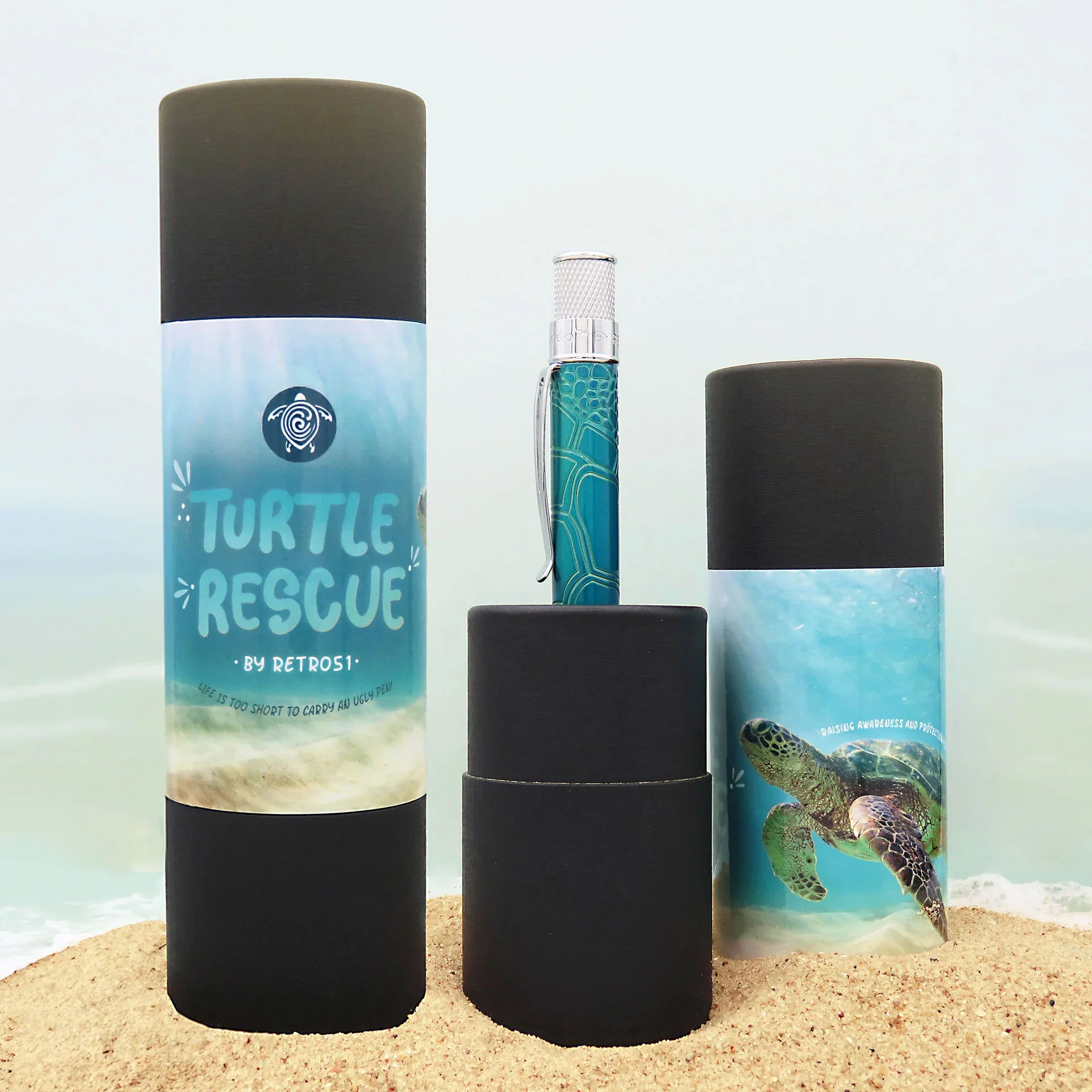 Retro 1951 Tornado Rescue - Sea Turtle Rescue Ballpoint - Image 2