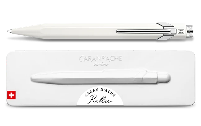 Caran d'Ache Roller Pen 849, White with etui - Image 3