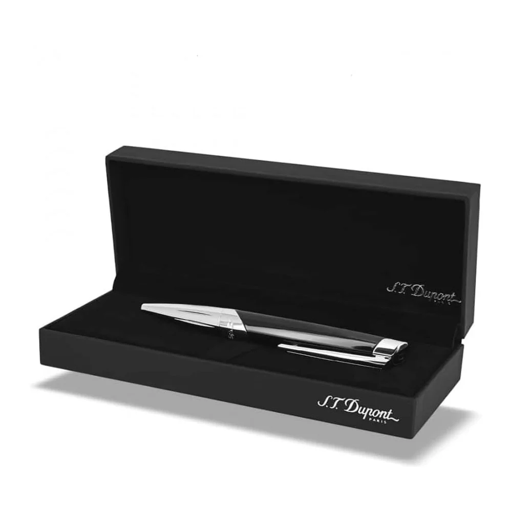 S. T. Dupont Defi Millenium Silver and Black Ballpoint Pen - Image 3