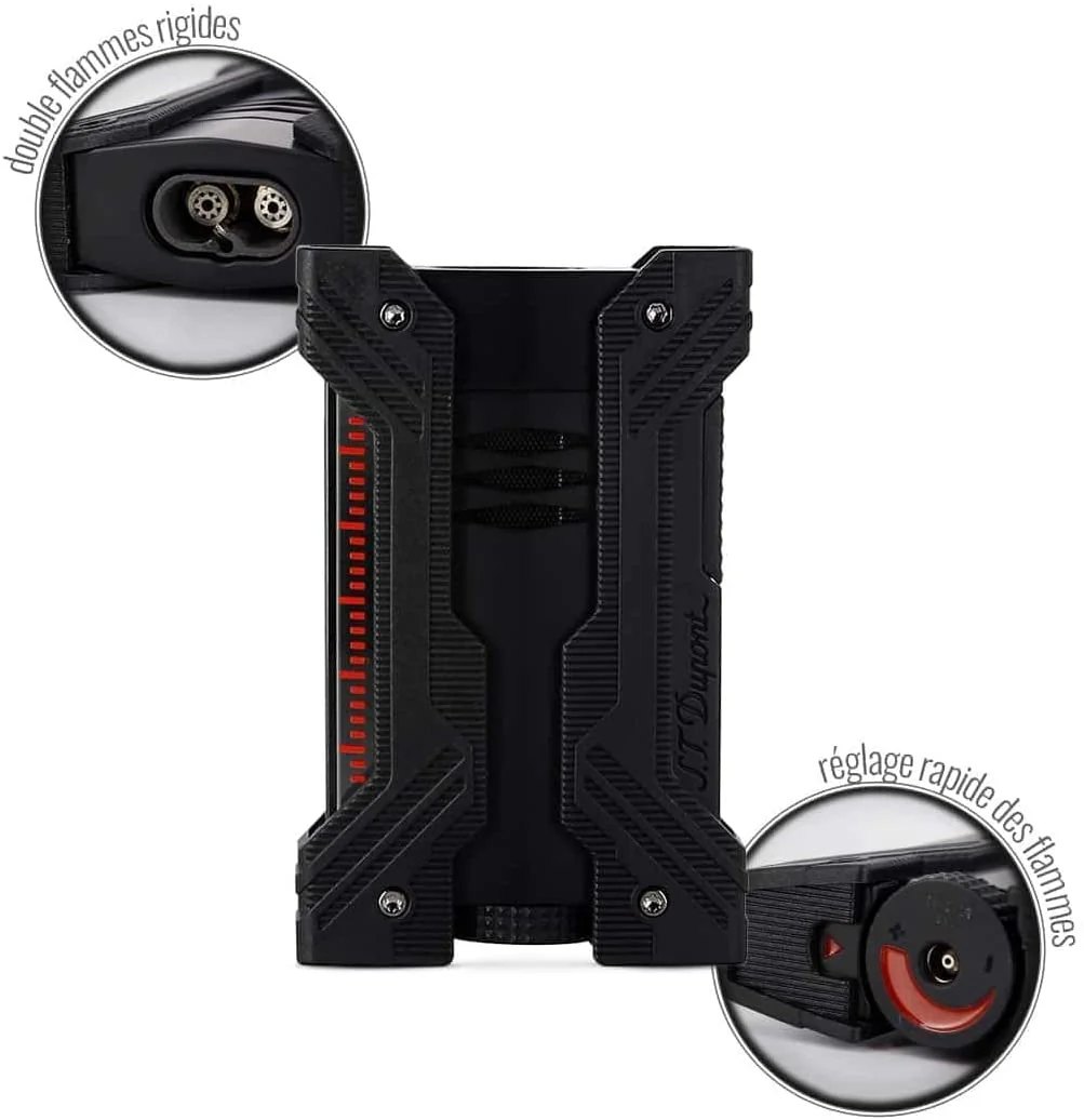 S. T. Dupont DEFI XXTREME Double Flame Lighter Black - Image 3